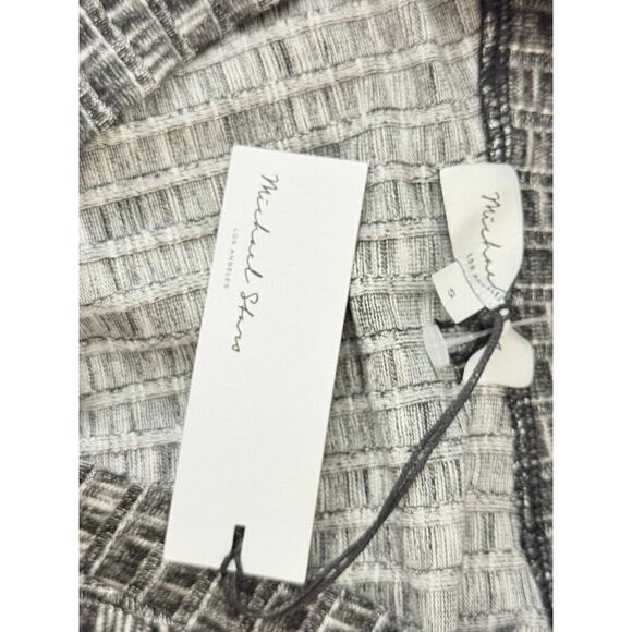 Michael Stars Duster Rib Cardigan Sleek Midi Dress Luxe Jasper Gray S Waist Tie - Picture 8 of 9